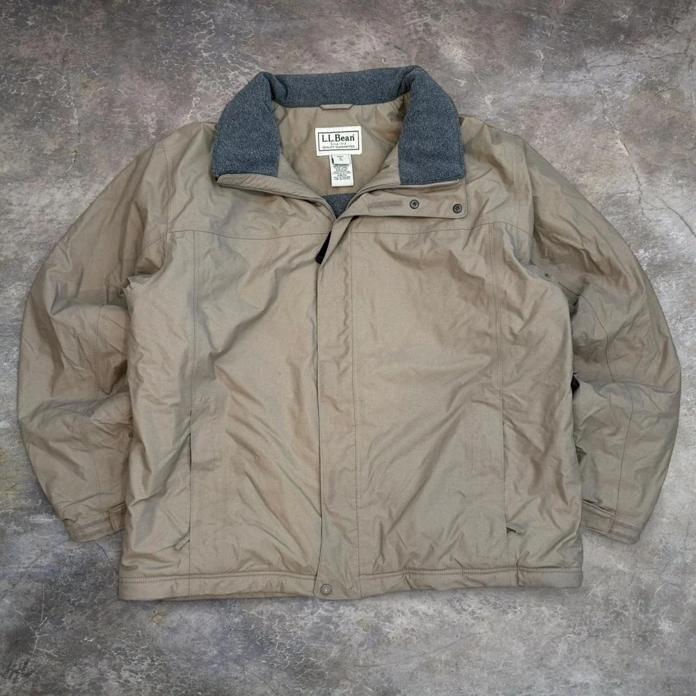 Vintage L.L Bean Fleece Lined Tan Jacket Men's Size XL Outdoors Workwear 90s Y2K